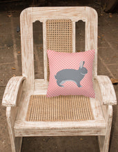 Load image into Gallery viewer, Giant Chinchilla Rabbit Pink Check Fabric Decorative Pillow BB7966PW1818