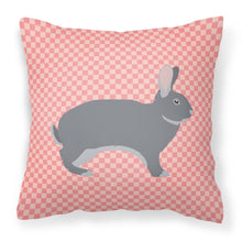 Load image into Gallery viewer, Giant Chinchilla Rabbit Pink Check Fabric Decorative Pillow BB7966PW1818