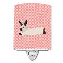 Load image into Gallery viewer, California White Rabbit Pink Check Ceramic Night Light BB7967CNL
