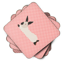 Load image into Gallery viewer, California White Rabbit Pink Check Foam Coaster  BB7967FC