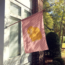 Load image into Gallery viewer, Holland Lop Rabbit Pink Check Flag Canvas House Size BB7968CHF