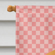 Load image into Gallery viewer, Holland Lop Rabbit Pink Check Flag Canvas House Size BB7968CHF