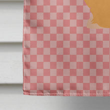 Load image into Gallery viewer, Holland Lop Rabbit Pink Check Flag Canvas House Size BB7968CHF