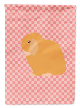 Load image into Gallery viewer, Holland Lop Rabbit Pink Check Garden Flag - Outdoor Decorative Yard Flag BB7968GF