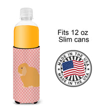 Load image into Gallery viewer, Holland Lop Rabbit Pink Check   Hugger for slim cans