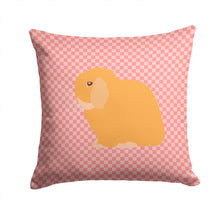 Load image into Gallery viewer, Holland Lop Rabbit Pink Check Throw Pillow - 14x14 Decorative Pillow – Art for Your Home &amp; Patio BB7968PW1414
