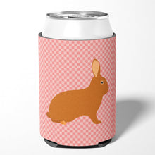 Load image into Gallery viewer, Rex Rabbit Pink Check Can or Bottle Hugger BB7969CC