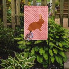 Load image into Gallery viewer, Rex Rabbit Pink Check Garden Flag - Outdoor Decorative Yard Flag