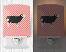 Load image into Gallery viewer, Herwick Sheep Pink Check Ceramic Night Light BB7970CNL