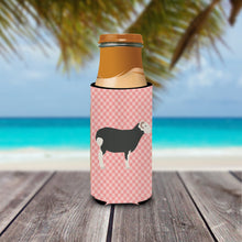 Load image into Gallery viewer, Herwick Sheep Pink Check   Hugger for slim cans