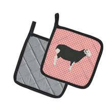 Load image into Gallery viewer, Herwick Sheep Pink Check Pot Holders - Set of 2 - Heat-Resistant Kitchen Essentials BB7970PTHD