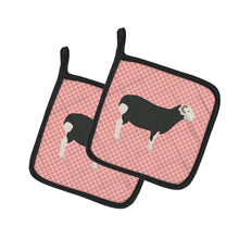 Load image into Gallery viewer, Herwick Sheep Pink Check Pot Holders - Set of 2 - Heat-Resistant Kitchen Essentials BB7970PTHD