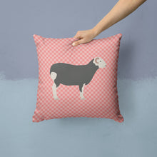 Load image into Gallery viewer, Herwick Sheep Pink Check Throw Pillow - 14x14 Decorative Pillow – Art for Your Home &amp; Patio BB7970PW1414