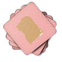 Load image into Gallery viewer, Lincoln Longwool Sheep Pink Check Foam Coaster  BB7971FC