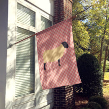 Load image into Gallery viewer, Suffolk Sheep Pink Check Flag Canvas House Size BB7972CHF