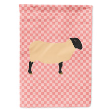 Load image into Gallery viewer, Suffolk Sheep Pink Check Flag Canvas House Size BB7972CHF