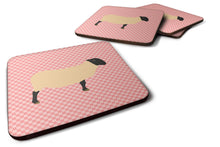 Load image into Gallery viewer, Suffolk Sheep Pink Check Foam Coaster  BB7972FC