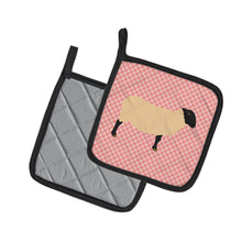 Load image into Gallery viewer, Suffolk Sheep Pink Check Pot Holders - Set of 2 - Heat-Resistant Kitchen Essentials BB7972PTHD