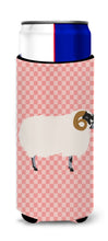 Load image into Gallery viewer, Scottish Blackface Sheep Pink Check   Hugger for slim cans