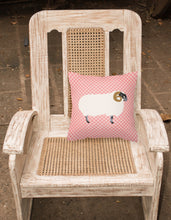 Load image into Gallery viewer, Scottish Blackface Sheep Pink Check Fabric Decorative Pillow BB7973PW1818