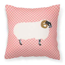 Load image into Gallery viewer, Scottish Blackface Sheep Pink Check Fabric Decorative Pillow BB7973PW1818