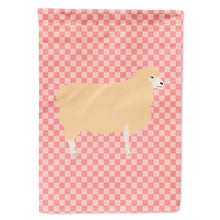 Load image into Gallery viewer, English Leicester Longwool Sheep Pink Check Flag Canvas House Size BB7974CHF