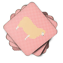 Load image into Gallery viewer, English Leicester Longwool Sheep Pink Check Foam Coaster  BB7974FC