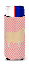 Load image into Gallery viewer, English Leicester Longwool Sheep Pink Check   Hugger for slim cans
