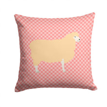 Load image into Gallery viewer, English Leicester Longwool Sheep Pink Check Throw Pillow - 14x14 Decorative Pillow – Art for Your Home &amp; Patio BB7974PW1414