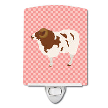 Load image into Gallery viewer, Jacob Sheep Pink Check Ceramic Night Light BB7975CNL