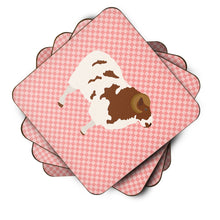 Load image into Gallery viewer, Jacob Sheep Pink Check Foam Coaster  BB7975FC