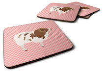 Load image into Gallery viewer, Jacob Sheep Pink Check Foam Coaster  BB7975FC