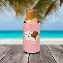 Load image into Gallery viewer, Jacob Sheep Pink Check   Hugger for slim cans