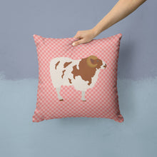 Load image into Gallery viewer, Jacob Sheep Pink Check Throw Pillow - 14x14 Decorative Pillow – Art for Your Home &amp; Patio BB7975PW1414