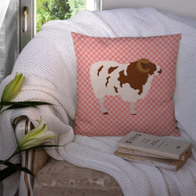 Load image into Gallery viewer, Jacob Sheep Pink Check Throw Pillow - 14x14 Decorative Pillow – Art for Your Home &amp; Patio BB7975PW1414