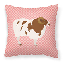 Load image into Gallery viewer, Jacob Sheep Pink Check Fabric Decorative Pillow BB7975PW1818
