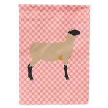 Load image into Gallery viewer, Hampshire Down Sheep Pink Check Flag Canvas House Size BB7976CHF