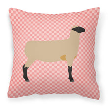Load image into Gallery viewer, Hampshire Down Sheep Pink Check Fabric Decorative Pillow BB7976PW1818