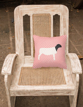 Load image into Gallery viewer, Dorper Sheep Pink Check Fabric Decorative Pillow BB7978PW1818