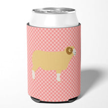 Load image into Gallery viewer, Horned Dorset Sheep Pink Check Can or Bottle Hugger BB7980CC
