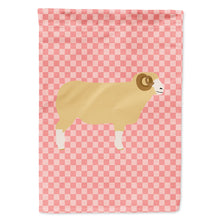 Load image into Gallery viewer, Horned Dorset Sheep Pink Check Flag Canvas House Size BB7980CHF