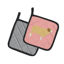 Load image into Gallery viewer, Horned Dorset Sheep Pink Check Pot Holders - Set of 2 - Heat-Resistant Kitchen Essentials BB7980PTHD
