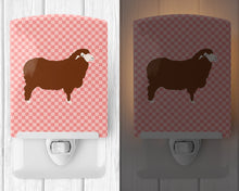 Load image into Gallery viewer, Merino Sheep Pink Check Ceramic Night Light BB7981CNL