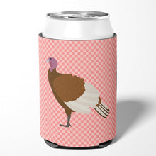Load image into Gallery viewer, Bourbon Red Turkey Hen Pink Check Can or Bottle Hugger BB7982CC