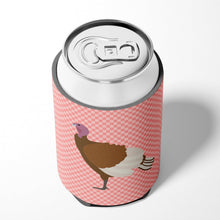 Load image into Gallery viewer, Bourbon Red Turkey Hen Pink Check Can or Bottle Hugger BB7982CC