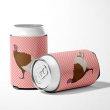 Load image into Gallery viewer, Bourbon Red Turkey Hen Pink Check Can or Bottle Hugger BB7982CC