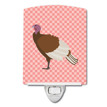 Load image into Gallery viewer, Bourbon Red Turkey Hen Pink Check Ceramic Night Light BB7982CNL