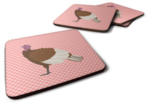 Load image into Gallery viewer, Bourbon Red Turkey Hen Pink Check Foam Coaster  BB7982FC