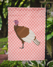 Load image into Gallery viewer, Bourbon Red Turkey Hen Pink Check Garden Flag - Outdoor Decorative Yard Flag