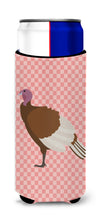 Load image into Gallery viewer, Bourbon Red Turkey Hen Pink Check   Hugger for slim cans
